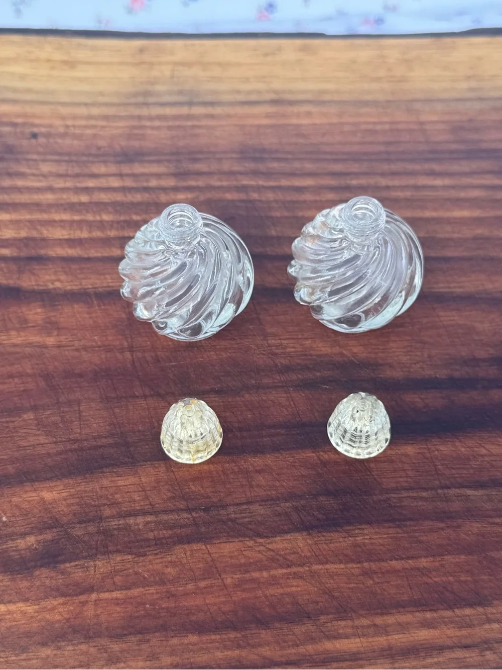 Vintage Irice Swirl Glass Salt & Pepper Shakers